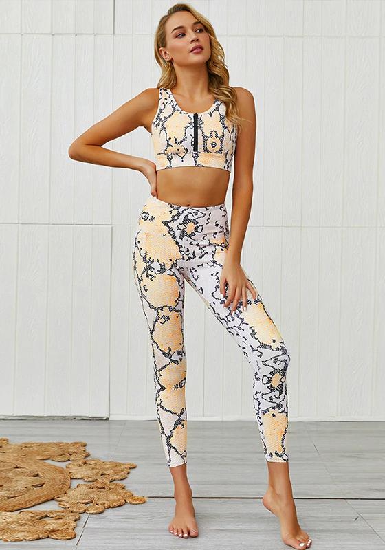 Snakeskin Print Yoga Set