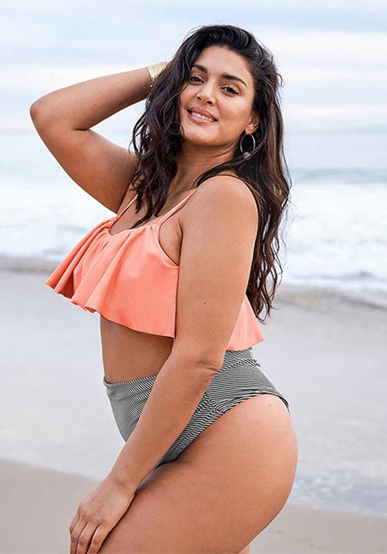 Plus Size Tank High Waist Bikini Set