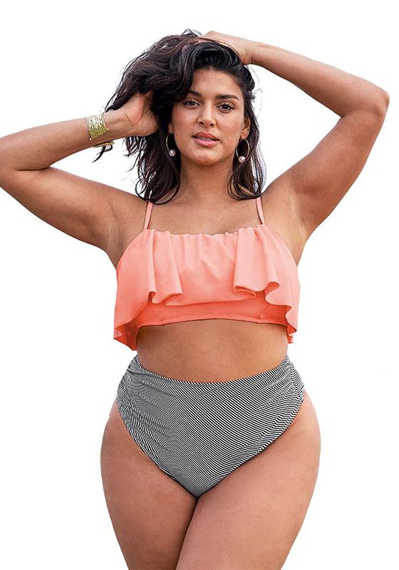 Plus Size Tank High Waist Bikini Set