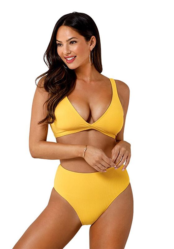 Double V High Waist Bikini Set