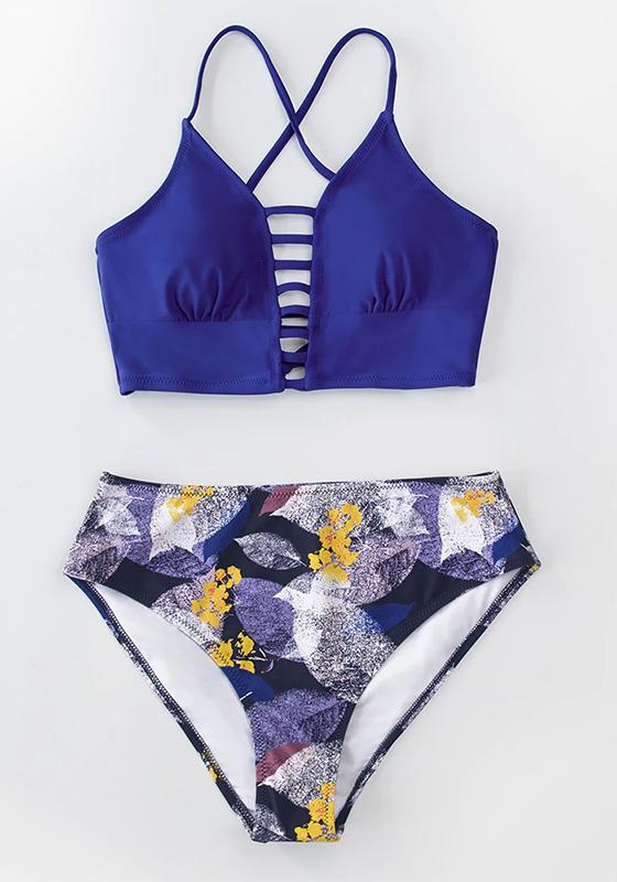 Blue Floral Bikini Set