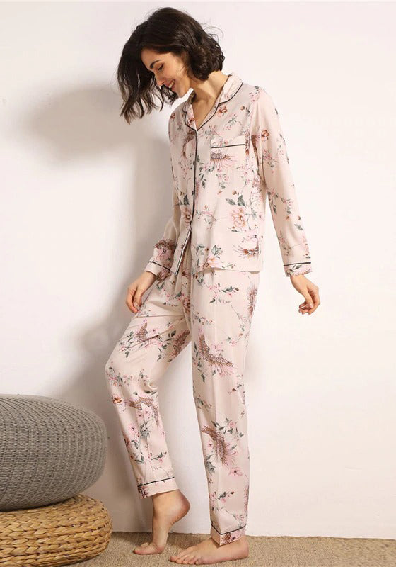 Multicolor Floral and Animal Print PJ Set