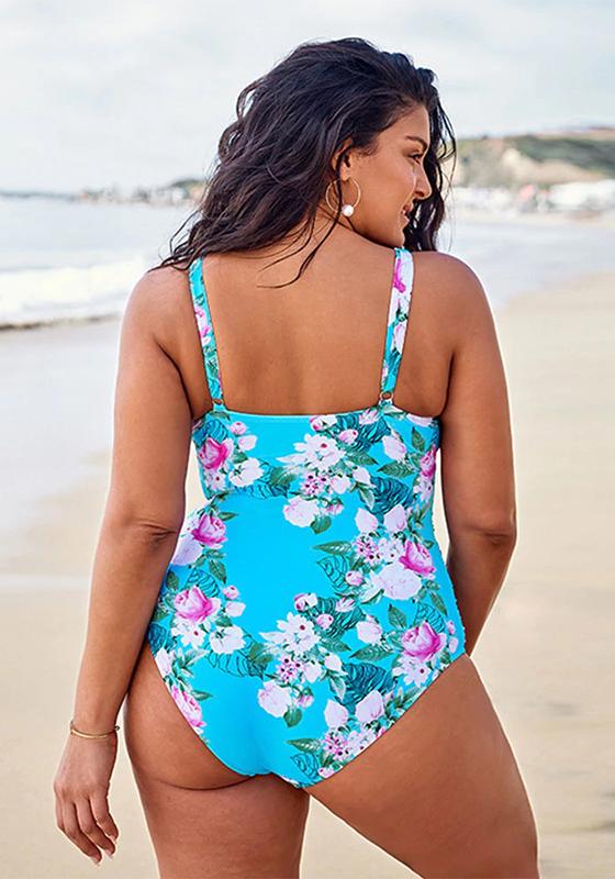 Blue Floral One Piece