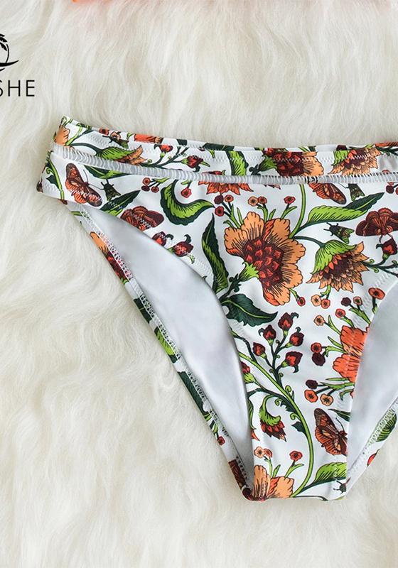 Orange Ruffle Bikini Set