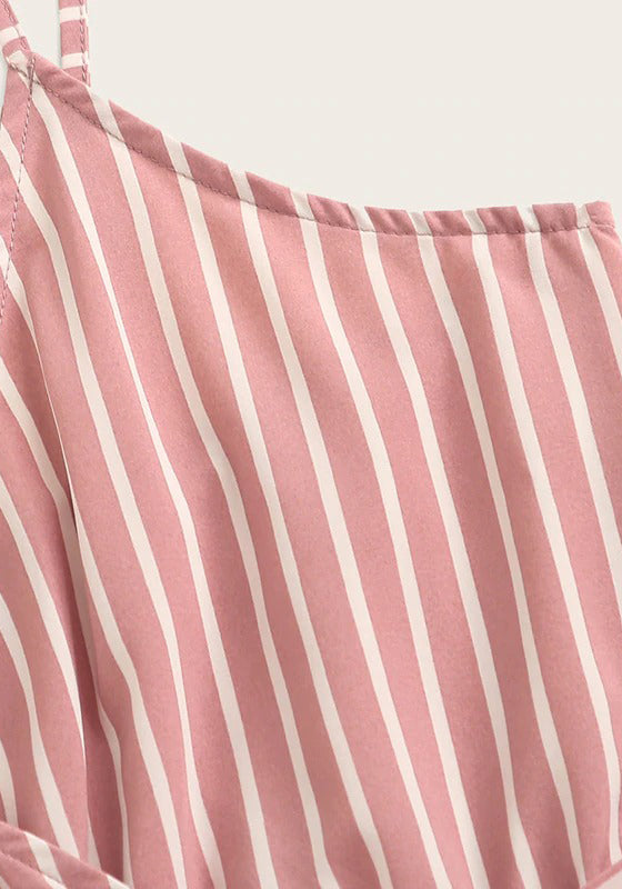 SHEIN Striped Wrap Cami Rompers