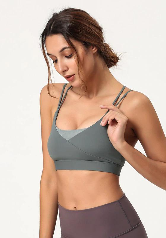 Cross Back Thin Strap Yoga Bra