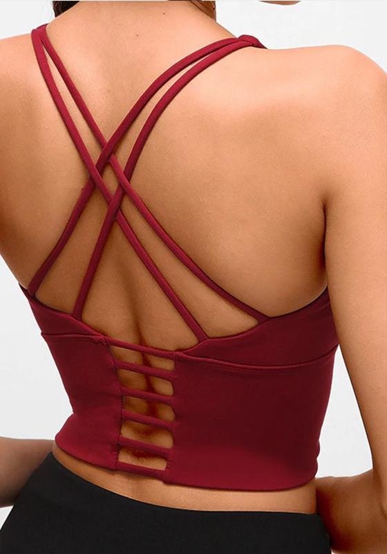 Spaghetti Cross Back Crop Top