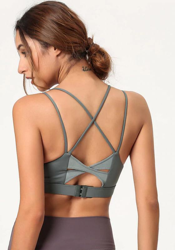 Cross Back Thin Strap Yoga Bra