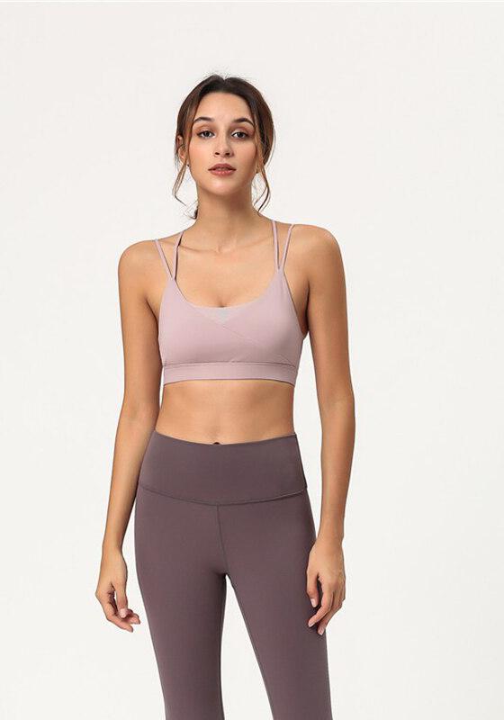 Cross Back Thin Strap Yoga Bra