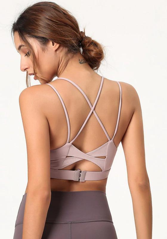 Cross Back Thin Strap Yoga Bra