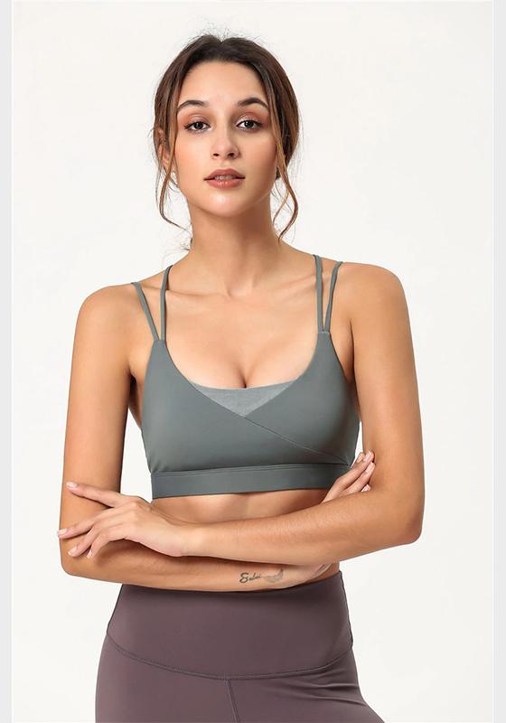 Cross Back Thin Strap Yoga Bra