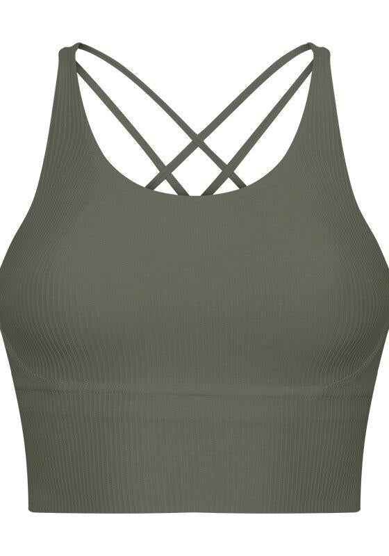 Ribbed Strappy Sports Bra