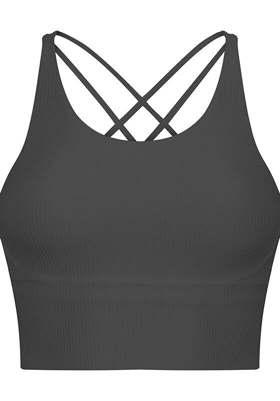 Ribbed Strappy Sports Bra