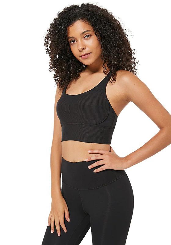 Ribbed Strappy Sports Bra