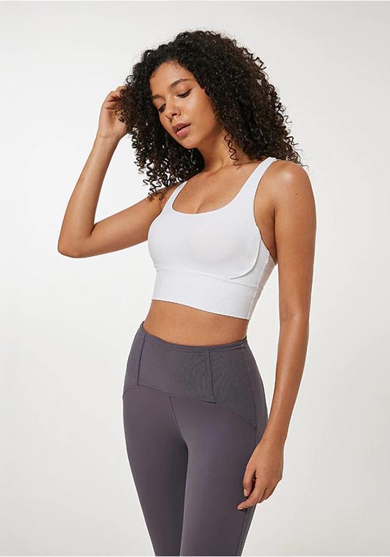 Ribbed Strappy Sports Bra