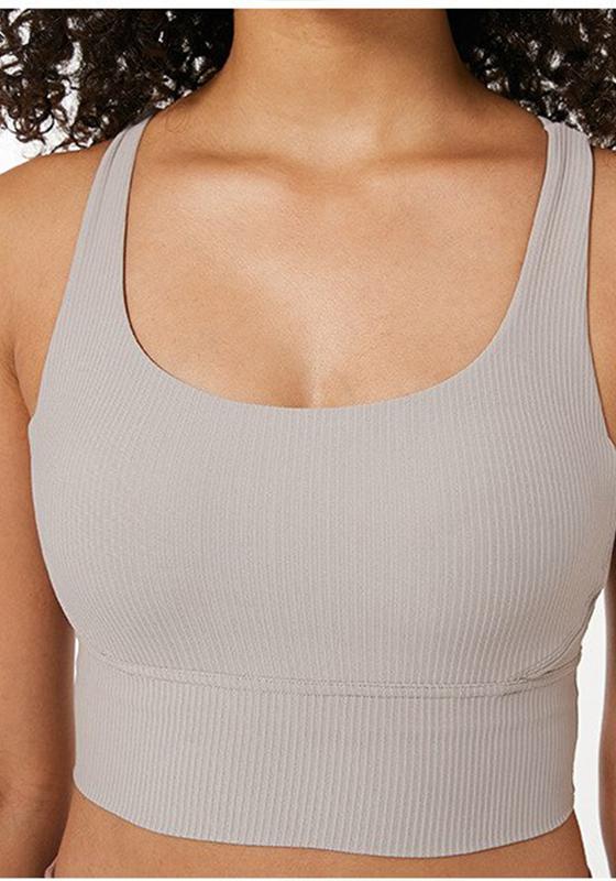 Ribbed Strappy Sports Bra