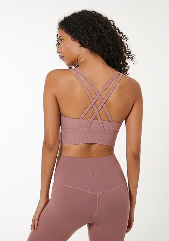 Ribbed Strappy Sports Bra