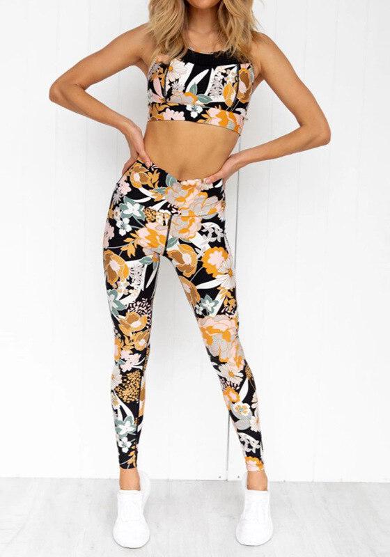 Floral Print Yoga Set