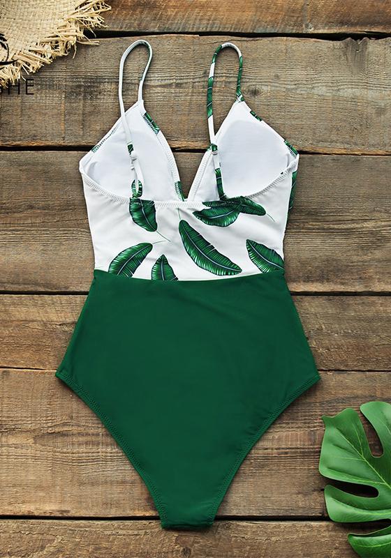 Banana Leaf Twist-Front One-Piece