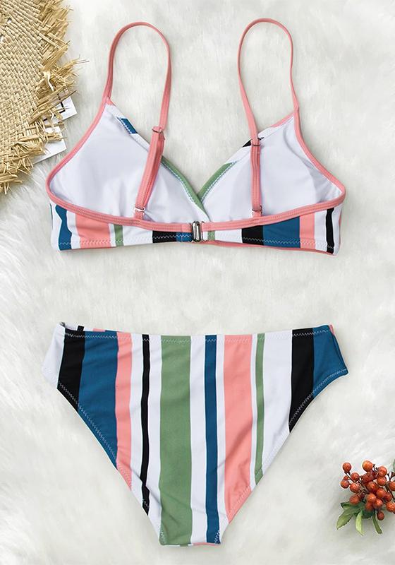 Colorful Striped Bikini Set