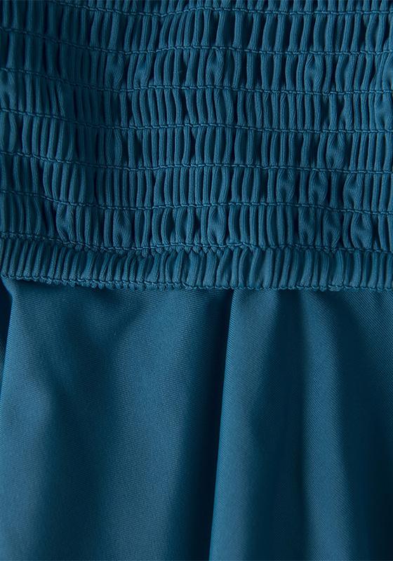 Smocked Orange Monstera High-Waist Bikini Set