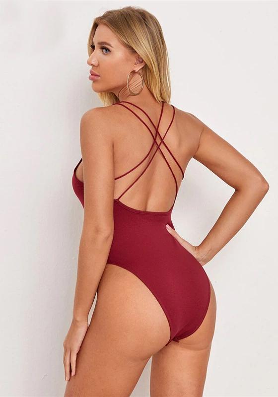 Crisscross Open-Back Bodysuit