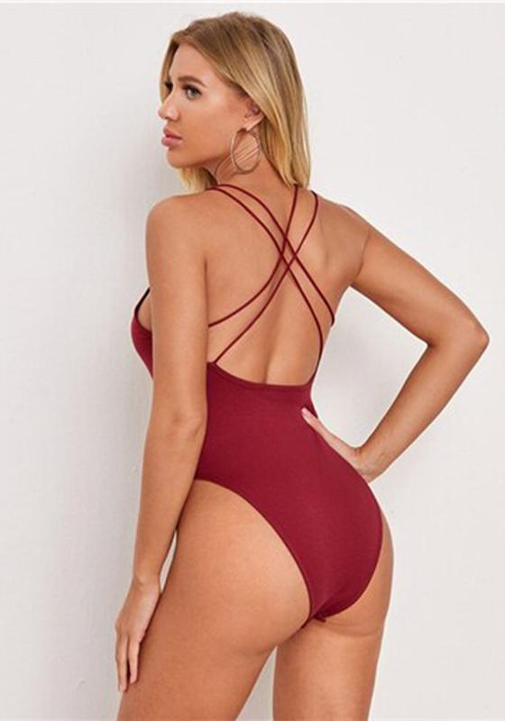 Crisscross Open-Back Bodysuit