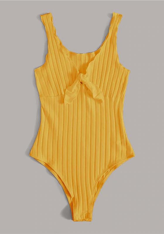 Tie Front Lettuce Edge Bodysuit
