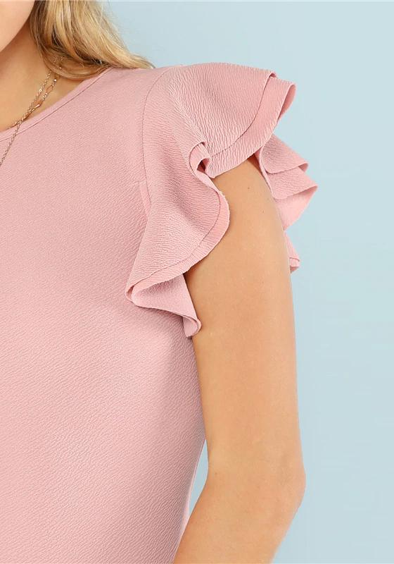 Solid Layered Ruffle Textured Bodysuit