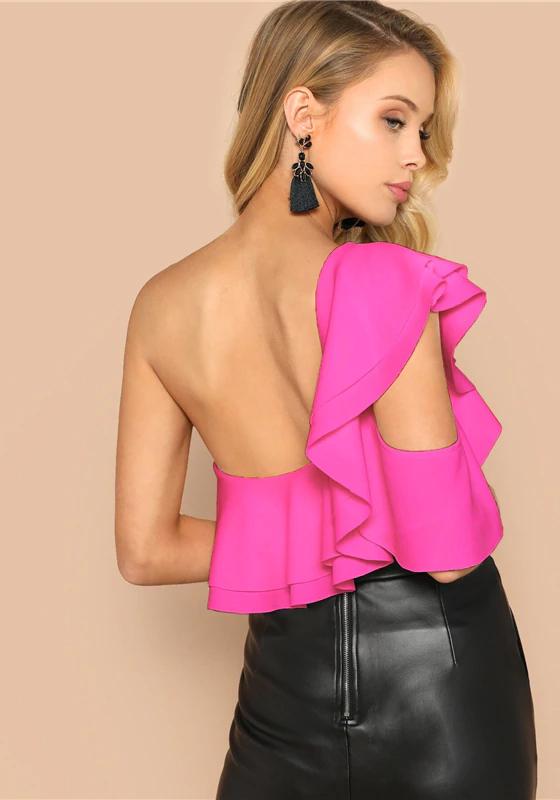 Layered Ruffle One Shoulder Bodysuit