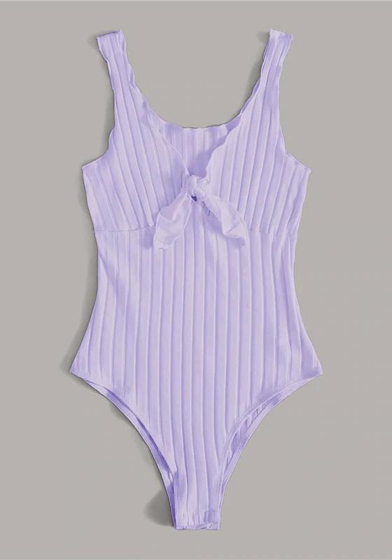 Tie Front Lettuce Edge Bodysuit