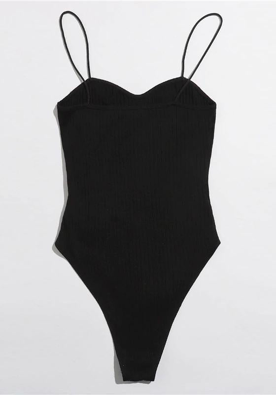 Rib-knit Solid Cami Bodysuit
