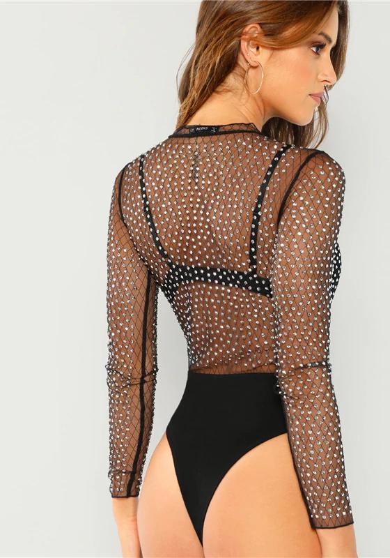 Sheer Frill Semi Bodysuit