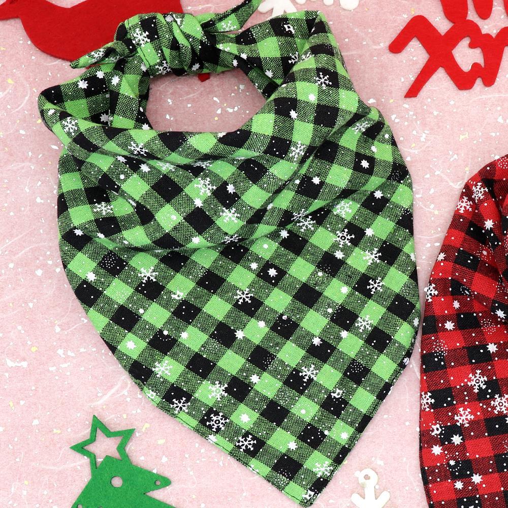 Christmas Dog Bandana Plaid Collar