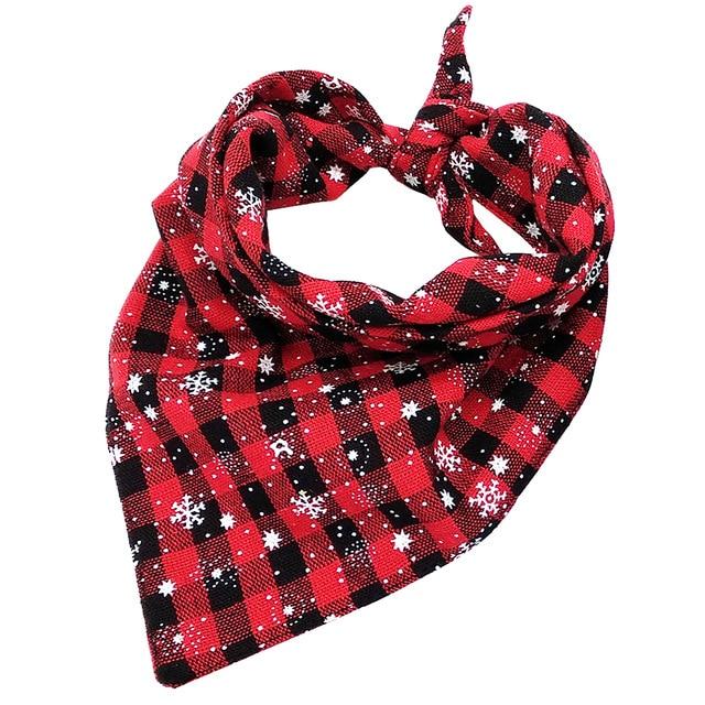 Christmas Dog Bandana Plaid Collar