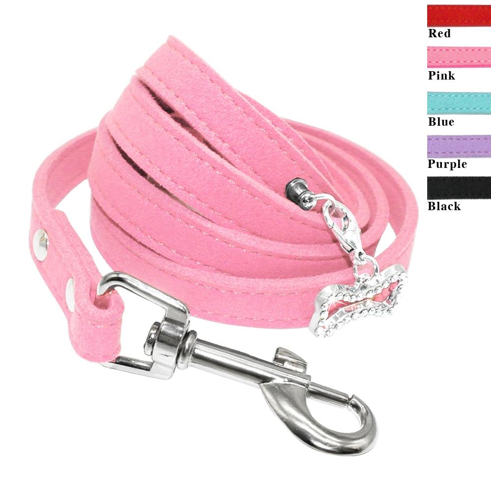 Small Dog Leash Soft Suede Leather Leash