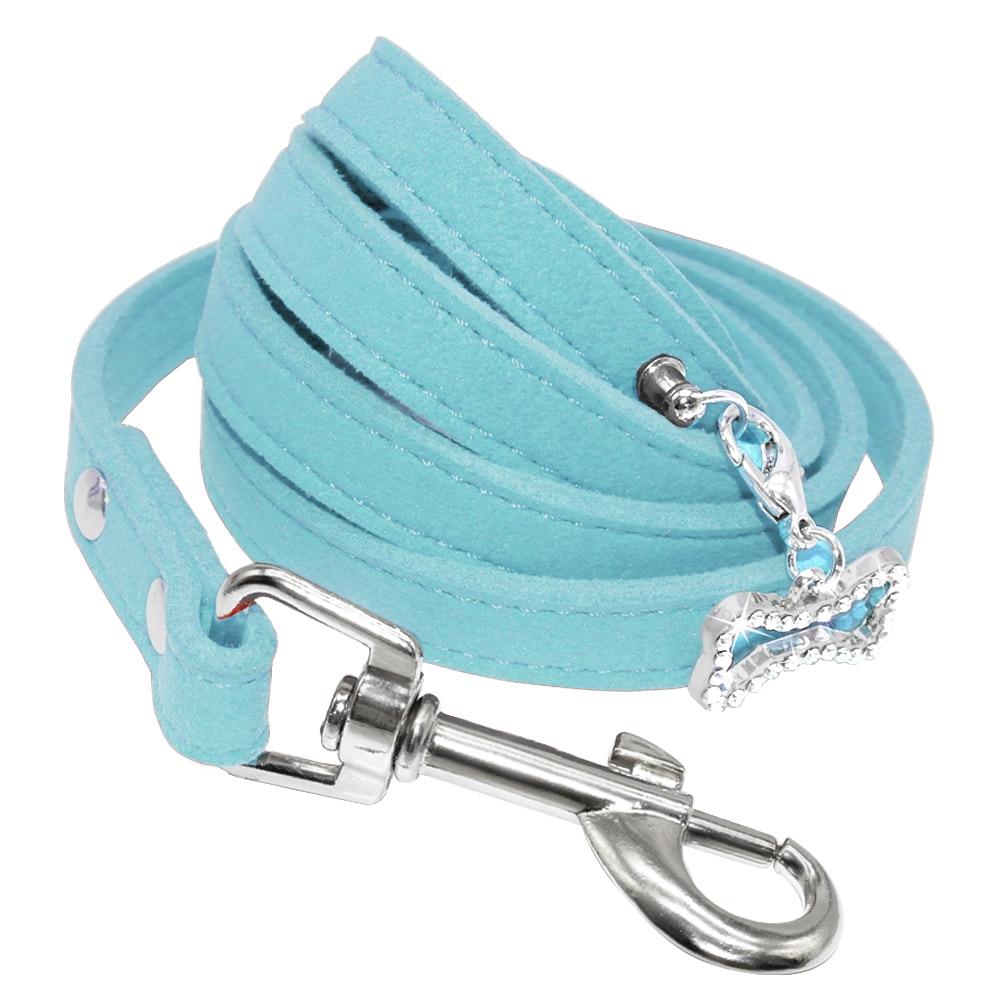 Small Dog Leash Soft Suede Leather Leash