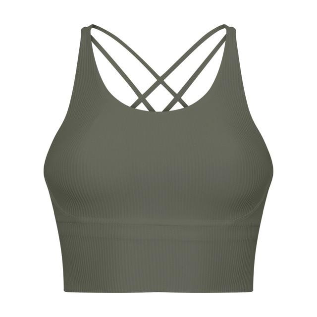 Ribbed Strappy Sports Bra