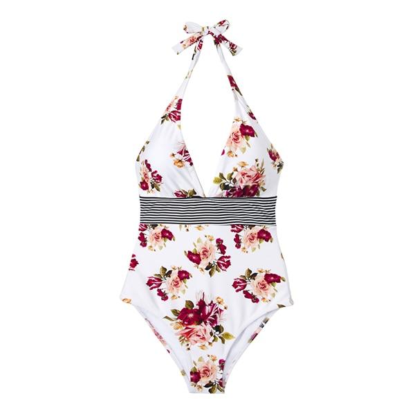 Floral Print Halter One-Piece