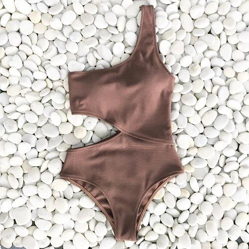 One Shoulder Cut Out One-piece