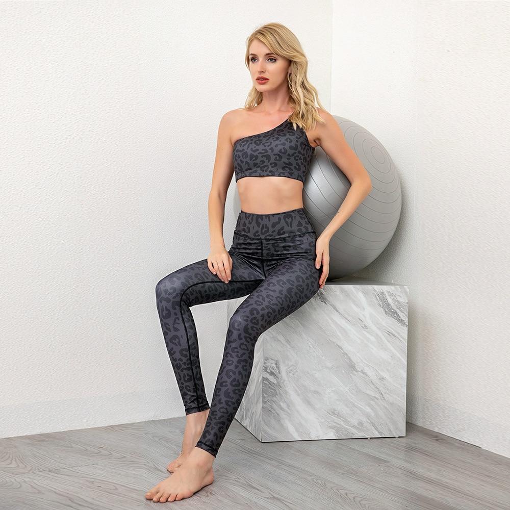 Leopard Print Black Yoga Set