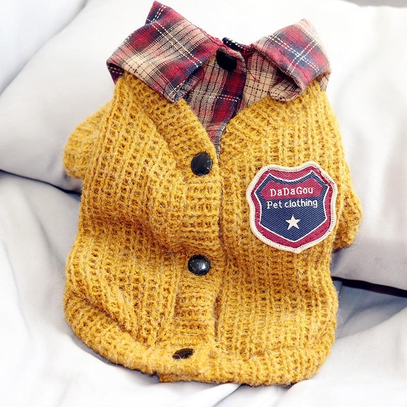 Knitted Plaid Dog Wear