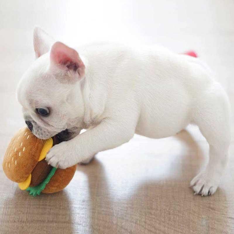 Hamburger Plush Dog Toy