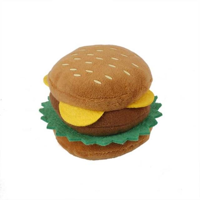 Hamburger Plush Dog Toy