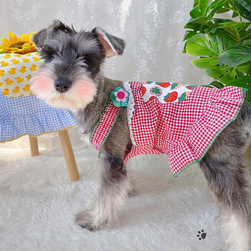 Cute Summer Plaid Dog Cloth