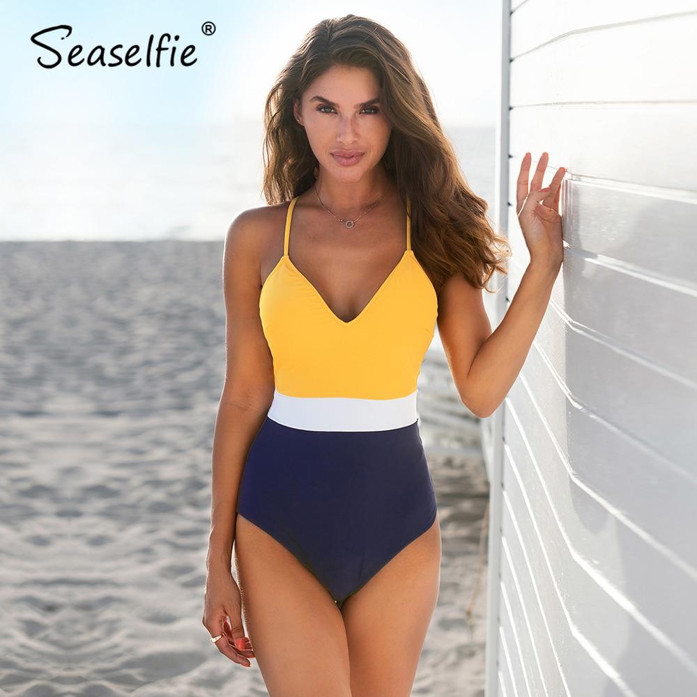 Colorblock V-Neck One-Piece